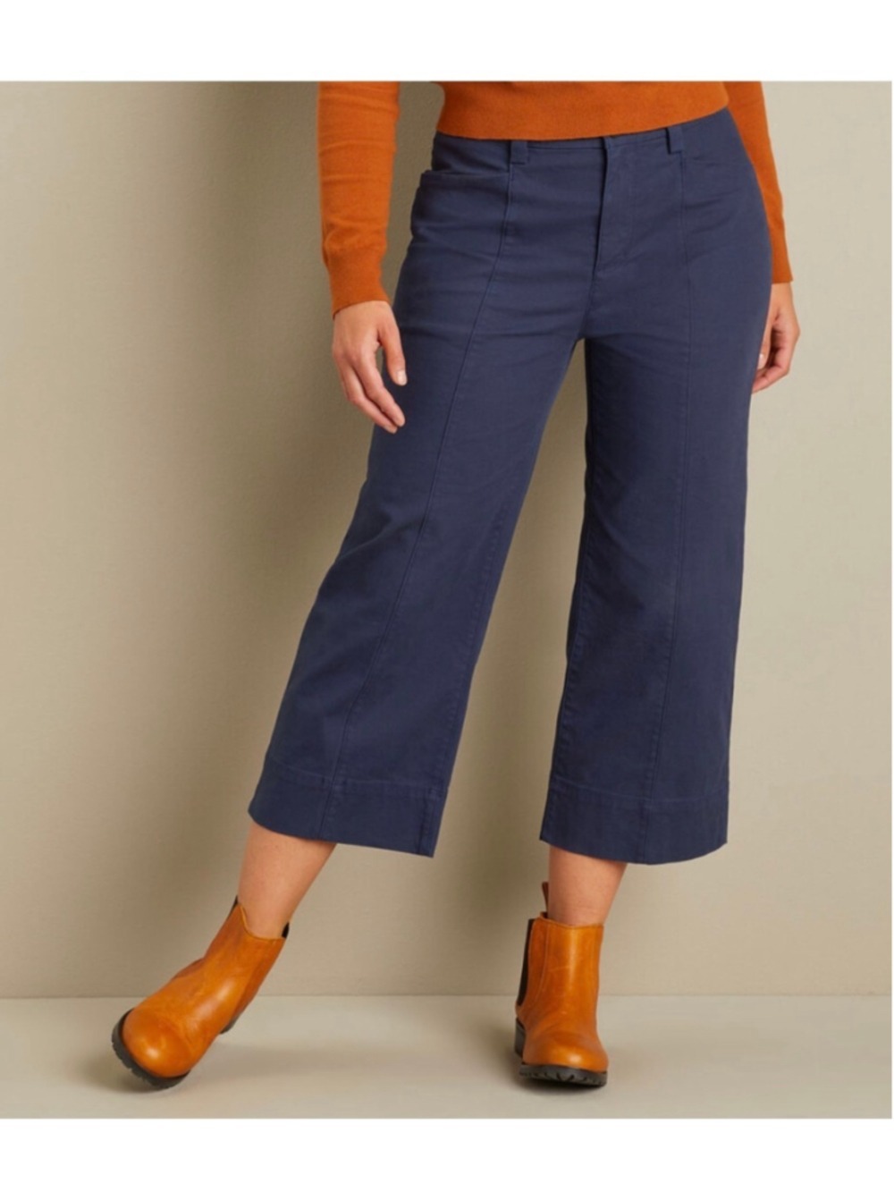 Duluth Trading Womans Workday Warrior Chino Wide Leg Crop Pants size 16